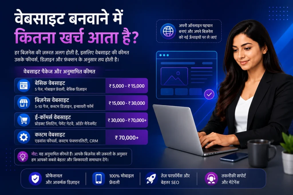 वेबसाइट बनवाने में कितना खर्च आता है? (Website Development Cost in India – 2024-25 Guide)