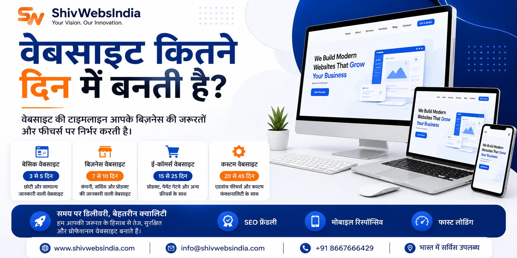 वेबसाइट कितने दिन में बनती है?